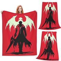 Dante - Devil May Cry Blankets Soft Warm Flannel Throw Blanket Plush for Bed Living room Picnic Travel Home Couch Size: 75*100cm, Weight: 230 GSM