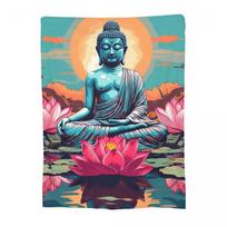 Buddha Yoga Blankets Fleece Sofa Throw Blanket Multi-function Throw Blankets for Couch Bedding Outdoor Throws Bedspread Quilt Size: 75*100cm, Weight: 230 GSM