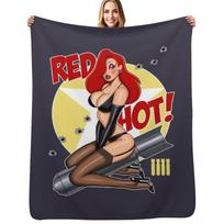 Red Hot Nose Art Jessica Rabbit 17 T Best Women 90s Retro Unique Best Hot Idea Throw Blanket Baby Designers Blankets Size: 75*100cm, Weight: 230 GSM