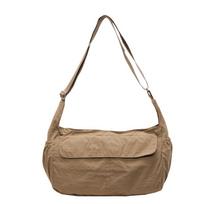 Large Capacity Shoulder Bag Waterproof Nylon Fabric Messenger Bag Women's Simple Crossbody Bag Commuter Fabric Bag Multi-pocket Bag chaki