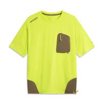 Li Ning CF Splicing Round Neck Breathable Loose Versatile Short Sleeve T-Shirt Men Tops ATSV637-3 M
