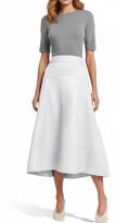 Designer Leather Wear Party Stylish Formal Women's Skirt White Genuine Lambskin S balta