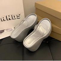 Fashion 2025 Summer Open Toe Platform Wedges Heel Women Slippers  Casaul Outdoor Beach Vacation Slides 35 sidabras