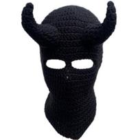Knit Full Face Balaclava Hiking Scarves Devil Horn Balaclava Ski Halloween Hat child