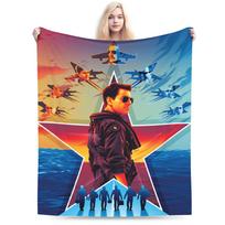 Top Gun Sign Tom Cruise Fighter Blanket  Soft Pattern Plush Bedding Throws For Boy Girl Home Decor Flannel Bedspread Bed Cover 30x40in