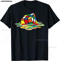 Melting Cube Funny Retro Gaming Rubik Rubix Rubics Cube TShirt For Unisex Clothing Women Short Sleeve Tees  Tops New Arrival S