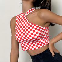 Yoga Regina Checkered Bra Sports Underwear S balta/raudona
