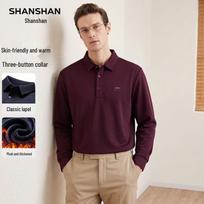 SHANSHAN Men's Business Casual Polo Knit Top 185 vyno raudonos spalvos