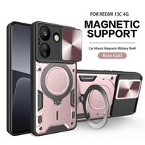 Funda For Xiaomi Redmi 13C 4G Case Slide Camera Lens Protect Coque For Redmy 13C 13 C C13 Redmi13C Armor Ring Holder Back Cover For Redmi 13C 4G