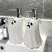 Creative Hand Sanitizer Bottle Ceramic Soap Dispenser Bathroom Large Capacity Pressed Bottle For Halloween Bathroom Decor Hotel 1PC