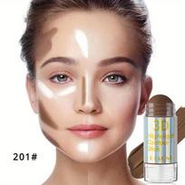 Daugiafunkcinė Contouring Stick Matte Concealer Foundation Bronzer Stick Nose Shadow Stick Face Definition Solid Contouring Cream Make-up Stick 201# beige