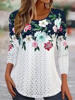Vibrant Floral 3D Print O-Neck Long Sleeve T-Shirt Fashion Pattern Women clothing Casual y2k clothes Harajuku Female clothing 4XL