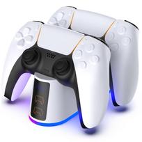 PS5 Controller Charger Dual Dock 3A Fast Charging RGB Light Effect Japan Version Custom Charging Station for PRO Universal Model for PS5/PS5 Elite