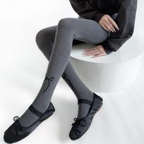 Lolita Tights Pantyhose Bow Jacquard Thigh High Stockings Women Tights 120D Velvet Retro Sexy Lingerie Slim Stockings Pantyhose One Size