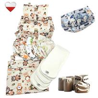 Zestaw pieluch wielorazowych misie zielone bambus pieluchy nappime