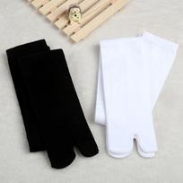 3 poros Ilgos Tabi Dvi pirštų kojinės Medvilninės Vienspalvės Juodos Baltos Blauzdinės Kojinės Japonų Anime Kimono Mediniai Šlepetės Kojinės Moterims Vyrams Be Kulno One size gray