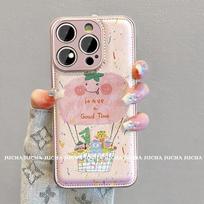 Silicone Phone Case IPhone 16 Pro With Lanyard Cartoon Design Shockproof Full Coverage 14 15 Plus iPhone 16