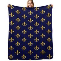 Florence Royal Fleur de Lis Throw Blanket Luxurious Soft Blanket Holiday Gift for Family Size: 75*100cm, Weight: 230 GSM