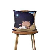 PANDA LOKIAI bubu ir dudu apsikabina meilę mėnulio miegamajame Sofoje Anime Lova Madingas užvalkalas 40x40cm