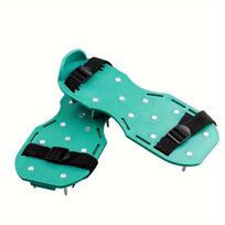1 Pair Gardening Soil Loosening Shoe Lawn Nail Shoes Garden Inflatable Soil Loosening Shoes Self-leveling Epoxy Gardening Tools žalia