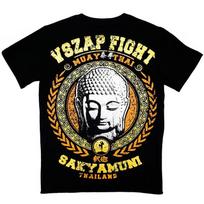 Muay Thai Buddha Head Fighting Bronzing MMA Training Short Sleeve T-Shirt Men's UFC Cotton Sports Fitness Clothing Boxing Suit S