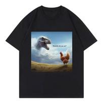 Remember Who You Are! Dinosaur Chicken Funny T-shirts Fashion Trend T-shirt Men Casual Short Sleeve  Breathable Top S