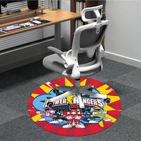 1pc Power Rangers Office Round Area Rug, Indoor Mat Suitable For Office, Under Office Chairs Bedroom Living Room Home Decor, Room Deco 80cm