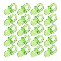 50 Pcs Mini Pacifier Decoration Baby Shower Transparent Green Acrylic Miniature Pacifier naments Baby Pacifiers Decoration Party 2.00X1.20X1.20CM žalia