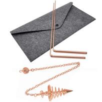 Pure Copper Metal Detector Rod Flexible Water Witching Portable Dragon Seeking Detachable Tool Dowsing Rod Not Included Bag