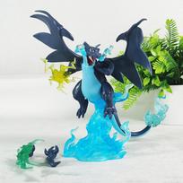 18cm Pokemon Gk Super Charizard X Anime Figure P Blue Pet Elf Convertible Model Statue Desktop Decoration Children Birth Date Playthings