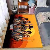 Western Characters Rug in Red Dead Redemption Style Suitable for use as an anti-slip game mat for living room and bedroom sofas 40x60cm( 15x23in )