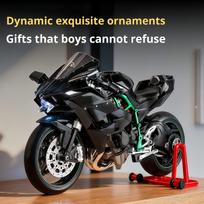 1:9 mastelio Oficialus leidimas Kawasaki motociklas Purškiamas modelis Lydinio Diecast modelis Garso ir šviesos imitacija Dovana kolekcionuojamiems daiktams juoda