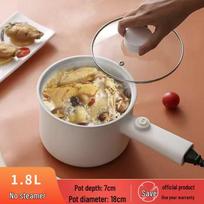 Smart Long Handle Multi-Functional Non-Stick Electric Cooker for Steaming, Cooking, Frying, and Stir-Frying - Perfect for Dorms. brown