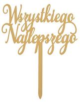 Topper Na Tort Wszystkiego Najlepszego Akrylowy Złoty