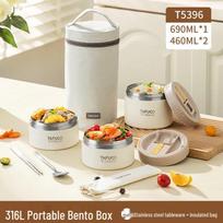 Taifuhao T5396 316 Stainless Steel Thermal Lunch Box