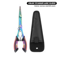 Multifunctional Straight Nose Fishing Pliers Stainless Steel Color Titanium Open Ring Long Pliers For Fish Control Hook raudona