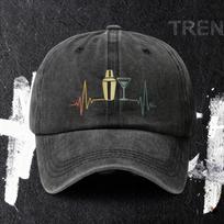 pc ECG Cocktail Shaker Martini Glass Print Baseball Cap Lightweight Printed Womens Hat Bartender Trendy Unisexs Hat Ideal Gi 1pc