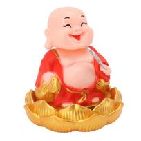 Plastic Light Sensing Nodding Maitreya Buddha  Hotel Café Counter Ornament raudona