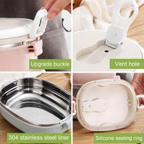 Round Shape Stackable Bento Box 1 Tier/2 Tier/3 Tier Thermal Food Container  For Picnic 1 Layer