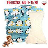Pieluszka wielorazowa aio kieszonka bambus pingwiny  nappime