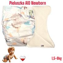 Pieluszka wielorazowa aio newborn kieszonka bambus balony miętowe  nappime