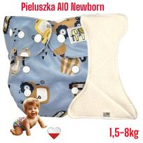 Pieluszka wielorazowa aio newborn kieszonka bambus koparki nappime