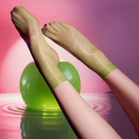 Women Oil Shiny Sockings Aurora Jelly Ultra-Thin Transparent Socks Mid-Tube Stockings Silky Smooth Breathable Invisible Socks One Size