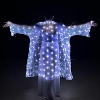 Stage Performance LED Kimono Robe Polyester Sheer Cover Up New Light Up Cardigan