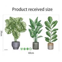 Tropical Green Plant Wall-mounted Display - Rhapis Palm Frond Wall Decoration Sticker ACC33605