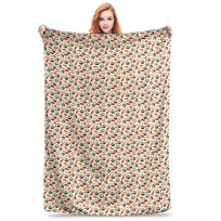 Cute Japanese Sushi Pattern Blanket Multi-function Fleece Sofa Throw Blanket for Couch Bedding Office Throws Bedspread Quilt Size: 75*100cm, Weight: 230 GSM