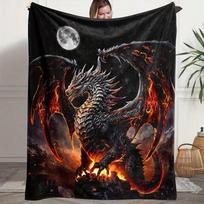 Mount Fuji with A Red Sun Personality Print Portable Blanket Lightweight Flannel Throw for Sofa, Travel, Camping, Livingroom Size: 75*100cm, Weight: 230 GSM