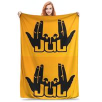 Flannel Throw Blanket JuL C'est Pas Des Lols French Rapper Warm Plush Blankets Soft Bedding for Bed Living room Home Travel Sofa Size: 75*100cm, Weight: 230 GSM