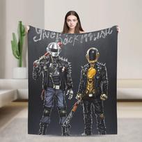 Helmet Random Daft Punk Flannel Blanket Soft Warm Bedding Throws for Couch Bed Airplane Travel Print Bedspread Sofa Bed Cover Size: 75*100cm, Weight: 230 GSM