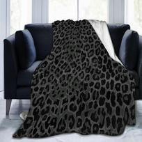Tamsiai pilkos juodos leopardo gepardo rašto flanelės vilnos pledas Lengvas pledas Minkštas šiltas jaukus pūkuotas pledas lovai sofai Size: 75*100cm, Weight: 320 GSM gray